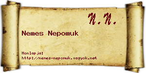 Nemes Nepomuk névjegykártya